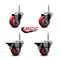 Service Caster 3 Inch Red Polyurethane Wheel Swivel 58 Inch Threaded Stem Caster Set 2 Brakes SCC SCC-TS20S314-PPUB-RED-58212-2-PLB-2 - alternate 2